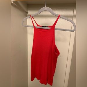 Red spaghetti tank top
